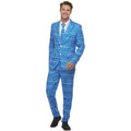 Blue-White - Back - Smiffys Mens Wrapping Paper Costume Suit