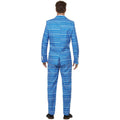 Blue-White - Side - Smiffys Mens Wrapping Paper Costume Suit