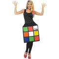 Multicoloured - Side - Rubik`s Womens-Ladies Puzzle Cube 3D Costume Dress