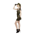 Khaki - Lifestyle - Fever Womens-Ladies Role-Play Military Chief Wet Look Costume