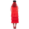 Red - Side - Beetlejuice Womens-Ladies Lydia Deetz Bride Costume Set