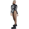 Black-Silver - Lifestyle - Fever Womens-Ladies Skeleton Bodysuit