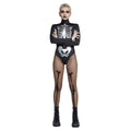 Black-Silver - Front - Fever Womens-Ladies Skeleton Bodysuit