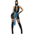 Black-Blue - Back - Fever Womens-Ladies Ninja Costume Set