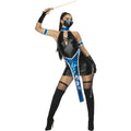 Black-Blue - Side - Fever Womens-Ladies Ninja Costume Set