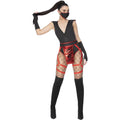 Black-Scarlet - Back - Fever Womens-Ladies Ninja Costume Set