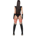 Black-Scarlet - Side - Fever Womens-Ladies Ninja Costume Set