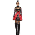 Black-Red - Back - Fever Womens-Ladies Queen Of Hearts Costume Set