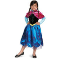 Blue-Pink - Back - Frozen Girls Deluxe Anna Costume Set