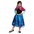 Blue-Pink - Front - Frozen Girls Deluxe Anna Costume Set