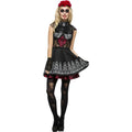 Black - Back - Fever Womens-Ladies Day Of The Dead Costume Set