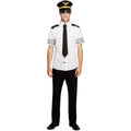 White-Black - Back - Fever Mens Mile High Pilot Costume