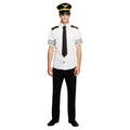 White-Black - Front - Fever Mens Mile High Pilot Costume