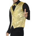 Gold - Lifestyle - Smiffys Unisex Adult Sequin Costume Vest