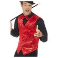 Red - Front - Smiffys Unisex Adult Sequin Costume Vest