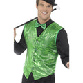 Green - Back - Smiffys Unisex Adult Sequin Costume Vest