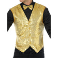 Gold - Back - Smiffys Unisex Adult Sequin Costume Vest