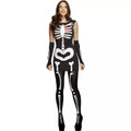 Black-White - Front - Fever Womens-Ladies Skeleton Glow In The Dark Costume Set