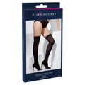 Black - Back - Fever Womens-Ladies Plain Opaque Hold Up Stockings