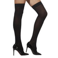 Black - Front - Fever Womens-Ladies Plain Opaque Hold Up Stockings