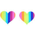 Multicoloured - Back - Fever Womens-Ladies Rainbow Heart Nipple Pasties