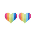 Multicoloured - Front - Fever Womens-Ladies Rainbow Heart Nipple Pasties