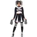 Black-White - Back - Fever Womens-Ladies Gothic Cheerleader Costume