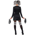 Black-White - Side - Fever Womens-Ladies Gothic Cheerleader Costume