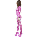 Pink-White - Side - Fever Womens-Ladies Tie Dye Bodysuit