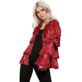 Red - Front - Fever Womens-Ladies Tinsel Festival Costume Jacket