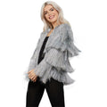 Silver - Front - Fever Womens-Ladies Tinsel Festival Costume Jacket