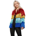 Multicoloured - Front - Fever Womens-Ladies Tinsel Festival Costume Jacket