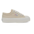 Beige Light Eggshell-Avorio - Side - Superga Womens-Ladies 2631 Stripe Platform Trainers