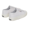 Optical White-Silver-Avorio - Side - Superga Womens-Ladies 2740 Nappa Leather Platform Trainers