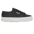 Black-Avorio - Back - Superga Womens-Ladies 2740 Nappa Leather Platform Trainers