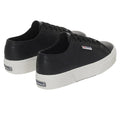 Black-Avorio - Side - Superga Womens-Ladies 2740 Nappa Leather Platform Trainers