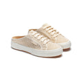 Raw Beige - Front - Superga Womens-Ladies 2402 Macramé Mules