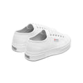 White - Back - Superga Womens-Ladies 2740 Tumbled Leather Platform Heel Trainers