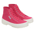 Fuchsia Pink-Avorio - Front - Superga Womens-Ladies 2341 Cotu Alpina High Tops