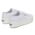 Optical White Silver-Avorio - Back - Superga Womens-Ladies 2790 Nappa Leather Trainers