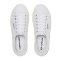 Optical White Silver-Avorio - Side - Superga Womens-Ladies 2790 Nappa Leather Trainers