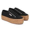 Black - Front - Superga Womens-Ladies 2790 Rope Trainers