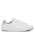 White-Violet Lilla-Medium Grey - Front - Superga Unisex Adult 4833 Lendl Leather Trainers