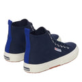 Navy-Spectrum Blue-Avorio - Back - Superga Unisex Adult 2750 Cotton Mid Cut High Tops