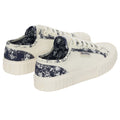 Beige Natural-Navy - Back - Superga Womens-Ladies 2630 Stripe Sketched Flowers Trainers