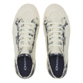 Beige Natural-Navy - Lifestyle - Superga Womens-Ladies 2630 Stripe Sketched Flowers Trainers