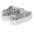 White Avorio-Navy - Back - Superga Womens-Ladies 2790 Snake Print Trainers