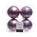 Lilac - Front - Kaemingk Shatterproof Plain Christmas Baubles (Pack Of 4)