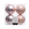 Blush Pink - Front - Kaemingk Shatterproof Plain Christmas Baubles (Pack Of 4)