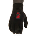 Black-Red - Back - Nottingham Forest FC Childrens-Kids Knitted Gloves